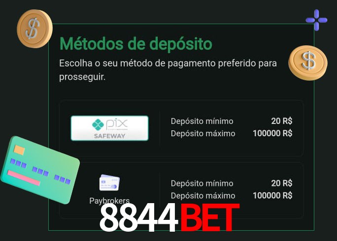 O cassino 8844BETbet oferece uma grande variedade de métodos de pagamento
